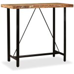 Maison chic - table de bar table haute table de cuisine bois massif de rcupration 120 x 60 x 107 cm ...