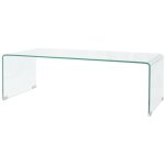 Maison chic - table basse table de salon bout de canapé 98x45x30 cm verre trempé transparent 12500 Maison chic - table basse table de salon bout de canapé 98x45x30 cm verre trempé transparent 12500