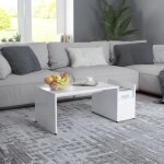 Maison chic - table basse table de salon bout de canapé blanc 90x45x35 cm aggloméré Maison chic - table basse table de salon bout de canapé blanc 90x45x35 cm aggloméré