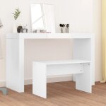 Maison chic - tabouret de toilette tabouret de coiffeuse blanc 70x35x45 cm bois d'ing�nierie 32492
