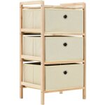 Tagre de rangement 3 paniers meuble tagre meuble de rangement non tisss bois de cdre beige 13280 ...