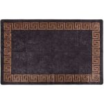 Maison chic - tapis lavable antid�rapant tapis de salon tapis d'entr�e 80x150 cm noir et dor� 82623