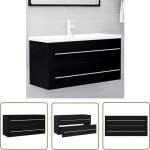 Maison chic - the living store armoire d'�vier noir 100x38, 5x48 cm bois d'ing�nierie - meuble salle ...