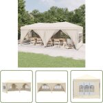 The living store tente de rception pliable avec parois crme 3x6 m - tents de jardin - abri jardin - ...
