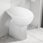 Maison chic - toilette haute sans bord wc à poser pack wc complet fermeture douce 7 cm céramique blanc ... Maison chic - toilette haute sans bord wc à poser pack wc complet fermeture douce 7 cm céramique blanc ...