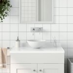 Maison chic - vasque � poser - lavabo lave - mains - �vier c�ramique blanc mat rond chic - 283615
