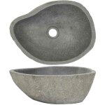 Maison chic - vasque à poser - lavabo lave - mains - Évier en pierre de rivière ovale 38 - 45 cm chic ... Maison chic - vasque à poser - lavabo lave - mains - Évier en pierre de rivière ovale 38 - 45 cm chic ...