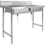 Maison chic - vier de cuisine � lavabo double evier 2 bacs acier inoxydable