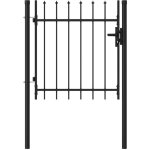 The living store portillon simple porte avec dessus  pointe acier 1x1 m noir - portail de jardin - portillon ...