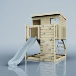 Polarplay ? maison sur pilotis bleu glacier 415 x 190 cm ? construction en bois non trait� ? toboggan ...