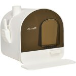 Pawhut - maison de toilette bac � liti�re pour chat avec porte battante, pelle et filtre inclus dim. ...
