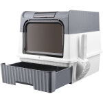 Maison de toilette pour chats ferm�e, haloyo�, bac � liti�re pour chat avec couvercle, avec couvercle, ...