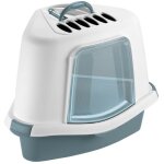 Animallparadise - maison de toilette corner, 54 x 40 x 40 cm, hauteur 40 cm, bleu acier, pour chat.