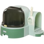 Pawhut - maison de toilette litire pour chat design capsule spatiale - porte, capot ouvrant, pelle, ...