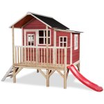 Maisonnette en bois pour enfants loft 350 rouge - exit toys
