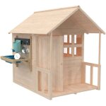 Maisonnette cabane enfant avec plancher - v�randa - cuisine bouton d'or cottage en bois fsc�