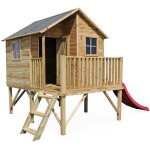 Maisonnette avec toboggan en bois de 3. 8m�. orchid�e - cabane sur pilotis en pin autoclave