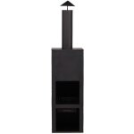 Makarima chemin�e de jardin, feu acier noir.