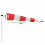 Manche � air pour l'ext�rieur, indicateur de direction du vent en rouge et blanc 150x45x25cm. suspension ...