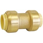 Manchon laiton égal à clipser pour tubes cuivre ou per ou multicouche Ø12 Manchon laiton égal à clipser pour tubes cuivre ou per ou multicouche Ø12