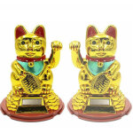 Maneki neko japonais or fortune chat chinois bras solaire mobile