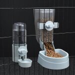 Mangeoire automatique en cage, bol suspendu, bouteille d'eau, distributeur de nourriture pour chiot, ...