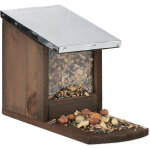 Mangeoire pour �cureuil, mangeoire en bois, toit en m�tal �tanche, � poser, hutte pour �cureuil, marron ...