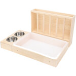 Mangeoire � foin pour lapin avec bac � liti�re et 2 bols inox - anti - d�sordre, pour rongeurs