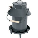 Mangeoire mtal broc,  26 x 39 cm, couleur ardoise, pour basse cour. - animallparadise