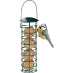 Mangeoire pour oiseaux  accrocher, borne  nourriture pour oiseaux, avec toit, fer 31 cm, vert fonc ...