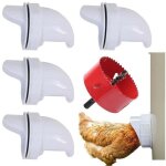 Mangeoire poules automatique, avec 6 ports et scie cloche, �tanche � la pluie, mangeoire � poulet sans ...