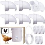 Mangeoire poules automatique, avec 6 ports et scie cloche, �tanche � la pluie, mangeoire � poulet sans ...