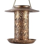 Mangeoire solaire pour oiseaux en mtal, mangeoire pour oiseaux extrieur mangeoire lanterne oiseaux ...