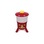 Gaun - mangeoire  trmie volailles plastique avec pieds imperial easy clean 40l rouge et blanc