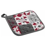 Manique de cuisine 'credence' 19cm gris & rouge