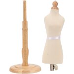 Mannequin de couture en h�tre professionnel avec base en bois pour pr�sentation de v�tements