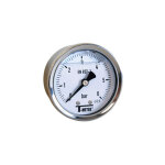 Manomtre boitier inox  bain de glycrine axial mle 1 / 4' (8 / 13) - 50 - pression 0 / 1. 6 bar sferaco ...