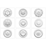 Rosace en polystyr�ne - d�cor int�rieur, stuc plafond et mur eps - argent: r - 17 - � 28cm
