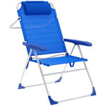 Marbueno summer chaise pliante bleu aluminium textil�ne