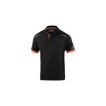 Sparco polo tech toledo tg. xs en coton et polyester noir / orange fluo avec bandes re'fle'chissantes ...