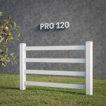 Mon marché déco - kit clôture pro pvc blanc h. 120 cm x l. 5. 70 m - 4 lisses Mon marché déco - kit clôture pro pvc blanc h. 120 cm x l. 5. 70 m - 4 lisses