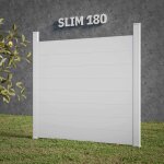 Kit cl�ture slim pvc blanc h. 180 cm x l. 11. 10 m - 8 soubassements