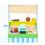 Robincool - march jouet montessori vegetable market 42x20x45, 2 cm en bois co auvent caisse enregistreuse ...