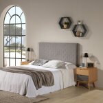 Tte de lit malta 140x60 cm couleur gris. rembourre de mousse