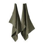 Margaux - lot de 2 torchons essuie - vaisselle 50x70cm lin lav� thym