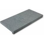Margelle de piscine granit gris clair 60x30x3 cm bord droit avec retomb�e (� l'unit�) - ro'ma nature