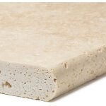 Margelle de piscine travertin beige clair 100x33x3 cm bord 1 / 2 rond (� l'unit�) - ro'ma nature