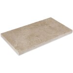 Ro'ma nature - margelle de piscine travertin 1er choix - 61x33x3 cm - bord droit - beige mix