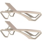 Resol - marina club chaise longue ext�rieur set 2 structure ivoire - textil�ne beige