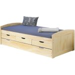 Marinella lit simple 90x200 lit avec sommier à lattes, 3 petits et 1 grand tiroir / lit d'appoint, naturel. ... Marinella lit simple 90x200 lit avec sommier à lattes, 3 petits et 1 grand tiroir / lit d'appoint, naturel. ...